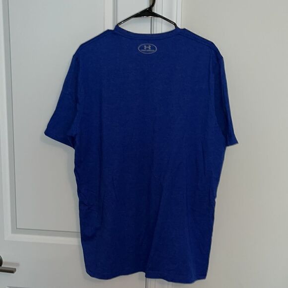 Under Armour USA Patriotic Flag Logo T Shirt Men’s XL Blue Poly/Cotton Heatgear - Picture 4 of 4